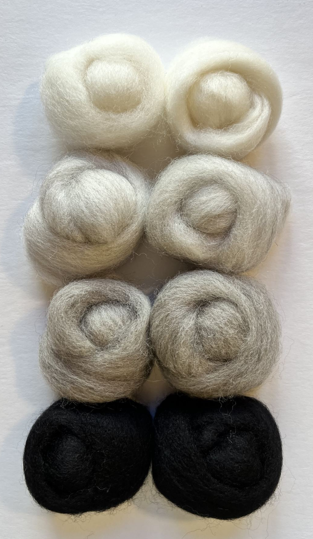 Wool Roving Assortment > Grayscale