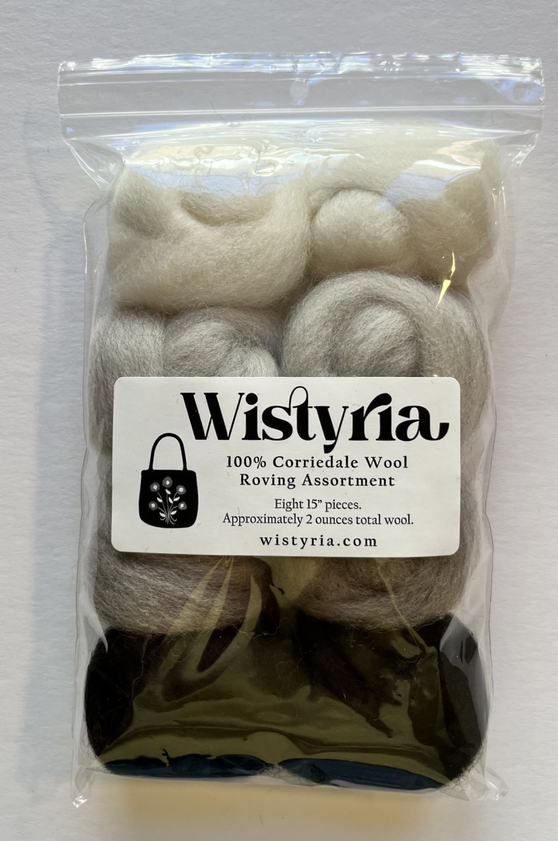 Wool Roving Assortment > Grayscale