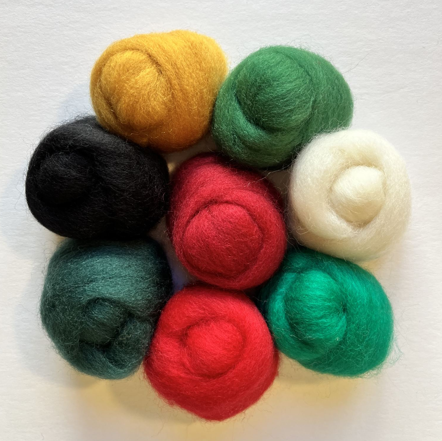 National Nonwovens Wool Wisps Needle Felt Roving Holiday Hues 6 Colors